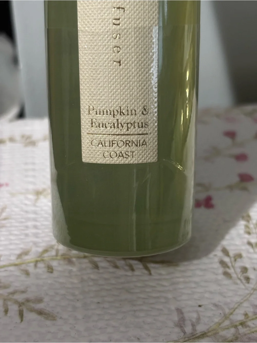 Sand + Fog Pumpkin and Eucalyptus Green Reed Diffuser with Wooden Cap